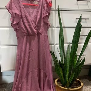 Purple shimmer high low dress